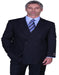 SOILD DARK NAVY DOUBLE BREASTED SUITS  SUIT HAND MADE