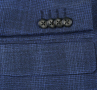 Saco vaquero - Western Sport Coat - Western Blazer- Mens Two Button Classic Fit Sport Coat Blazer In Navy Blue Windowpane Plaid