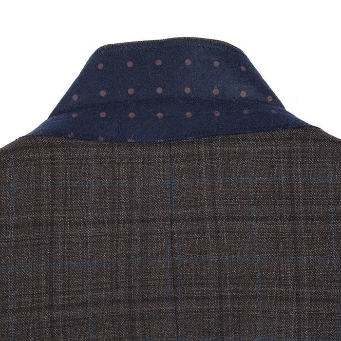 Saco vaquero - Western Sport Coat - Western Blazer - Mens Two Button Classic Fit Wool Sport Coat Blazer In Dark Brown Windowpane Plaid