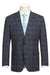 Saco vaquero - Western Sport Coat - Western Blazer - Mens Slim Fit Two Button Sport Coat Blazer Navy Blue & Gold Windowpane Plaid