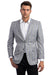 Saco vaquero - Western Sport Coat - Western Blazer - Men's Two Button Regular Fit Sport Coat In Light Grey With Blue & Pink Windowpane Plaid