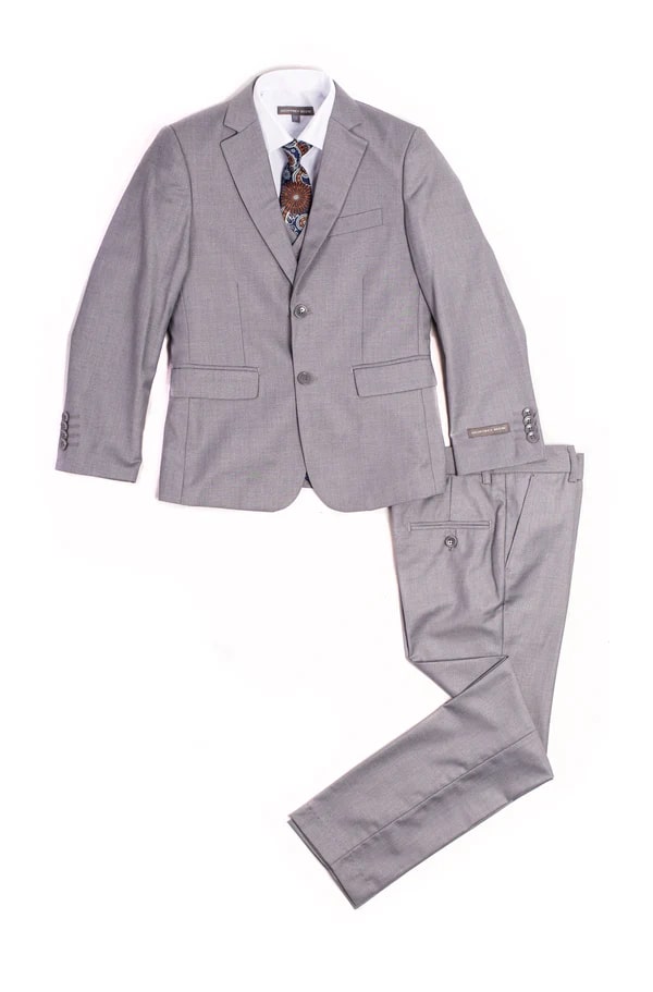 ST1010 Light Gray Suit – Tailored Comfort Fit for Husky Men Modern Fit