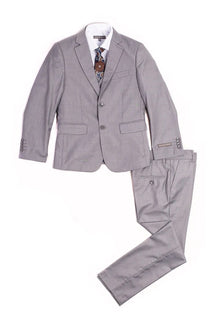 ST1010 Light Gray Suit – Tailored Comfort Fit for Husky Men