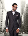 Mens 2 Button Modern Fit Vested Wool Suit in Heather Charcoal