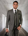 Mens 2 Button Modern Fit Vested Wool Suit in Sage Green