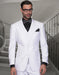 Mens 2 Button Modern Fit Vested Wool Suit in White