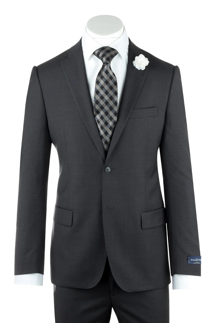 Mens Slate Gray Porto Suit – Slim Fit Superfine Wool by Ermenegildo Zegna