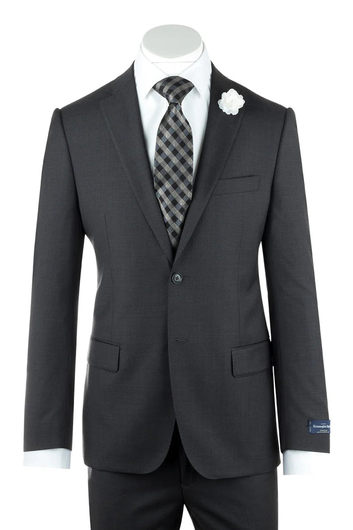Mens Slate Gray Porto Suit – Slim Fit Superfine Wool by Ermenegildo Zegna