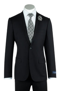 Mens Black Porto Suit – Slim Fit Superfine Wool by Ermenegildo Zegna