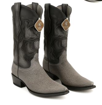 Men's King Exotic Snip Toe Sharkskin Boots Handcrafted Gray (494R0909) - Image 5