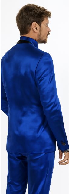 Sateen Fabric Suit - Royal Blue