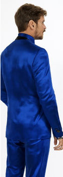 Sateen Fabric Suit - Royal Blue
