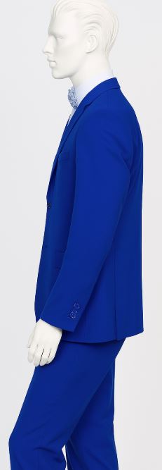 Poplin Fabric Pacelli 3pc Royal Blue Suit 