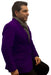 Single-Breasted Fully Lined Men's 2 Btn Notch Collar Velvet Purple