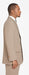 Mens Three Piece Suit - Vested Suit Mens Tan ~ Beige 3 Button Dress Ticket Pocket Suits