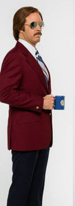 Ron Burgundy Suit - Light Burgundy Color Vested Suit