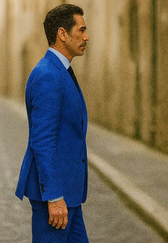 Royal Blue Linen Suit - Royal Blue Linen Suit - Royal Blue Tiffany Color