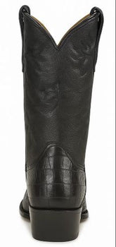 Black Crocodile Print Boots J-Toe