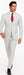 SKU#JA60387 White Suit With Black Pinstripes - 1920's 1940's Dress Suit