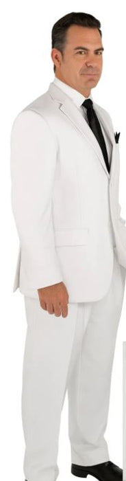  3 Button Regular Fit White Suit