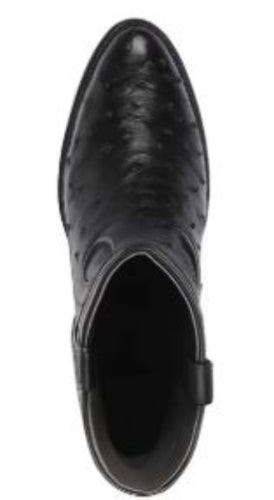 Los Altos Boots Men's Ostrich Roper Western Boots Black