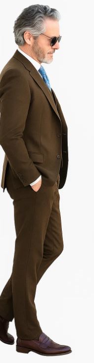 Mens Summer Suits Brown Linen Color
