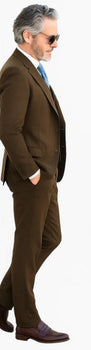 Mens Summer Suits Brown Linen Color