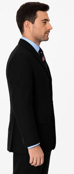 Black Suit - Three Button Vested Suit 