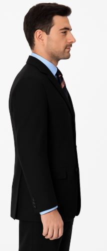 Black Suit - Three Button Vested Suit 