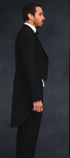 Mens Classic Black Tail Tuxedo with White Vest