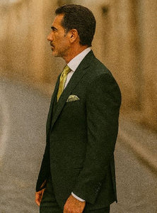 Stacy Adams Suit Mens Forrest Green Suit Vested 3 Piece Suit