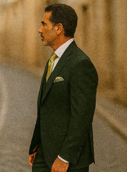 Stacy Adams Suit Mens Forrest Green Suit Vested 3 Piece Suit