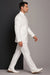 Designer Brand Men'S White 5 Button Mandarin Collar Suits For Men - All White Suit