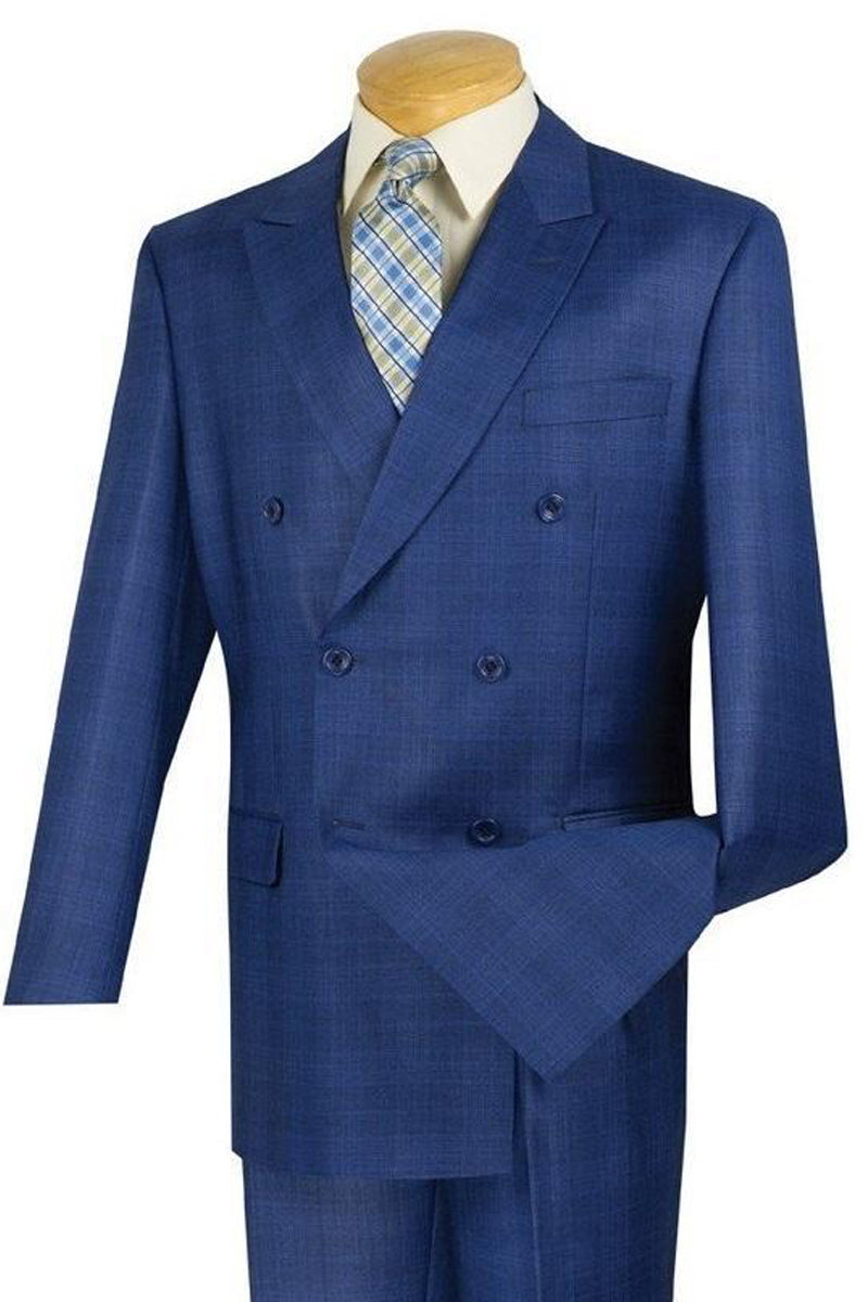 Men’s Light Taupe Glen Plaid Double-Breasted Suit - Modern Fit main image 1