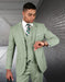 Sage Green Suits - 100% Wool Suit - Light Green Suit Double Breasted Vest - Summer Color Suit - 100% Percent Wool Fabric Suit - Worsted Wool Business Suit