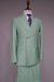 Mens Sage Green Double-Breasted Suits with Gold Button – Formal Slim Fit 2-Piece Pistachio Color