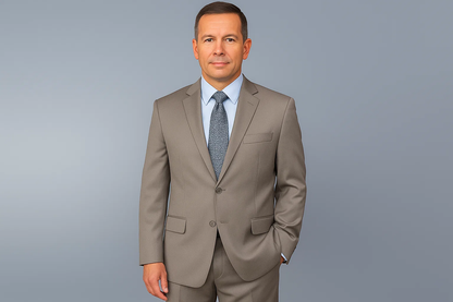 Men'S Sand Twill-Pattern 2-Button Khaki ~ Texture ~ Sand Pattern Cheap Priced Business Suits Clearance Sale 2 Piece Suits - Two Piece Business Suits Suit - Image 2