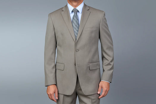 Men'S Sand Twill-Pattern 2-Button Khaki ~ Texture ~ Sand Pattern Cheap Priced Business Suits Clearance Sale 2 Piece Suits - Two Piece Business Suits Suit