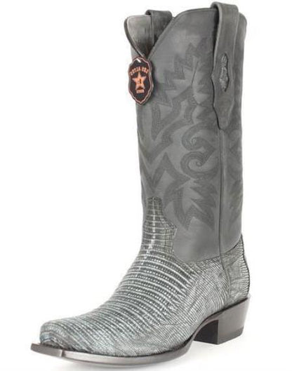 Men's Los Altos Boots 7 Toe Genuine Teju Lizard Sanded Black Leather Boots Handcrafted - Image 6