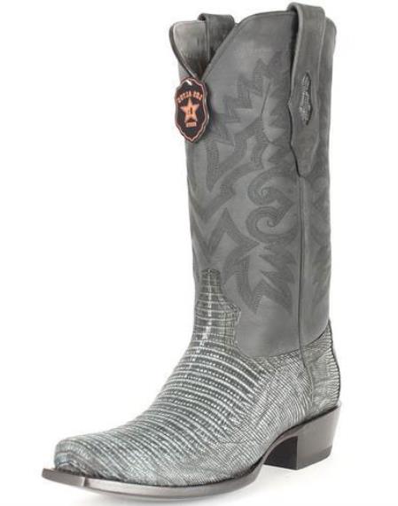 Men's Los Altos Boots 7 Toe Genuine Teju Lizard Sanded Black Leather Boots Handcrafted - Image 6
