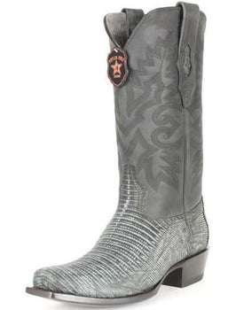 Men's Los Altos Boots 7 Toe Genuine Teju Lizard Sanded Black Leather Boots Handcrafted - Image 6