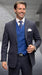 Sapphire Plaid - Vested Suits - Statement Brand - Vested Suits Wool Suits - Suits With Double Breasted Vest - Windowpane Pattern - 100% Percent Wool Fabric Suit - Worsted Wool Business Suit