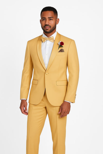 mustard shirt and tie