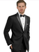 Mantoni 140s Wool 1-button Black Tuxedo -Peak Lapel