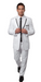 Men’s White Blazer with Black Trim | Wedding and Party Formal Blazer Jacket - White Tuxedo Prom Jacket
