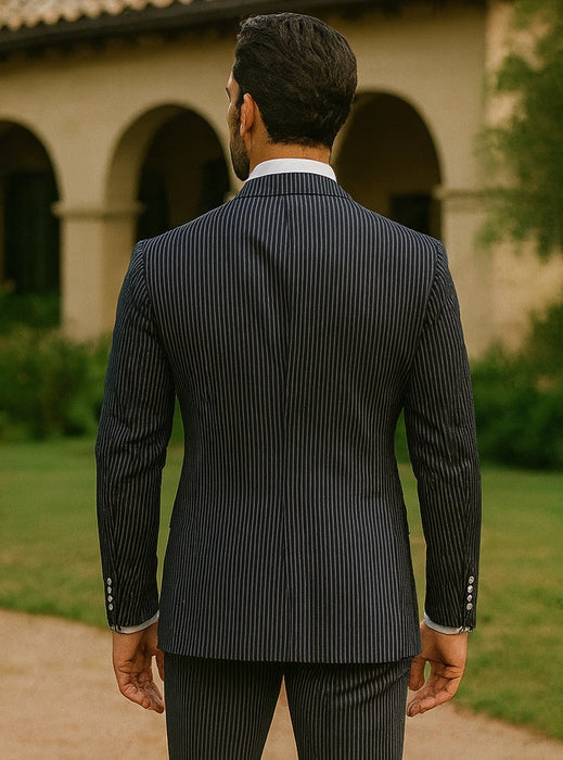 Sear Sucker Suit Mens 3pc 100% Cotton Seersucker Sear sucker suit White & Black - High End Suits - High Quality Suits