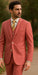 Sear Sucker Suit Mens 3pc 100% Cotton Seersucker Sear sucker suit Red & Grey - High End Suits - High Quality Suits