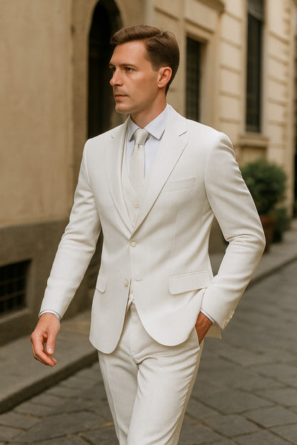 Sear Sucker Suit Mens 3pc 100% Cotton Seersucker Sear sucker suit White & Black - High End Suits - High Quality Suits Modern Fit