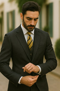 Sear Sucker Suit Mens 3pc 100% Cotton Seersucker Sear sucker suit White & Black - High End Suits - High Quality Suits