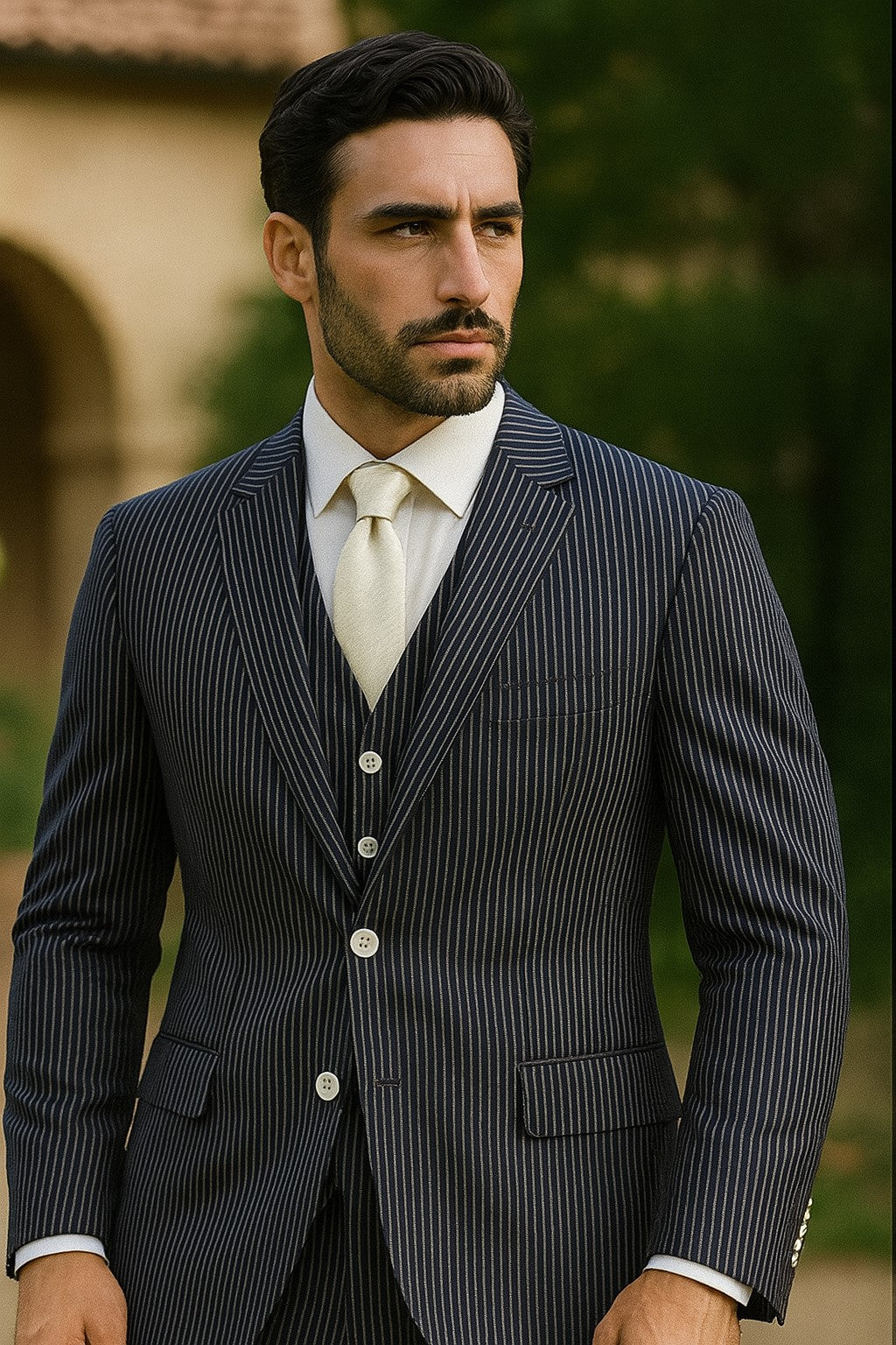 Sear Sucker Suit Mens 3pc 100% Cotton Seersucker Sear sucker suit White & Black - High End Suits - High Quality Suits Modern Fit